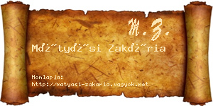 Mátyási Zakária névjegykártya